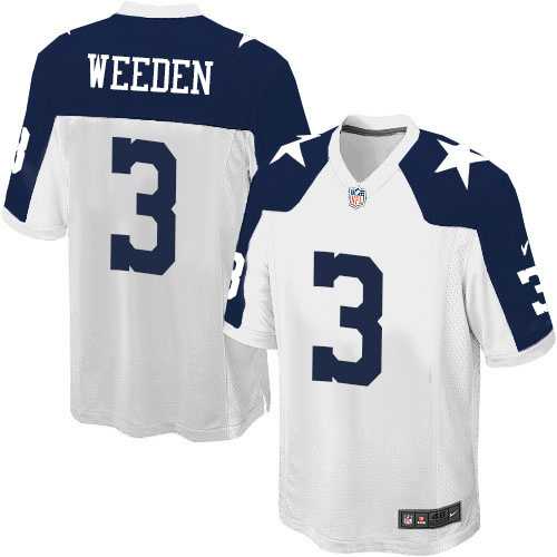 Nike Men & Women & Youth Cowboys #3 Brandon Weeden Thanksgiving White Team Color Game Jersey